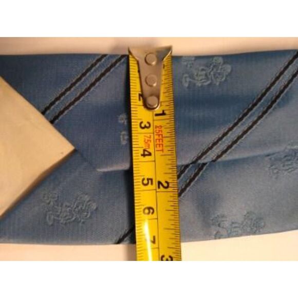 DISNEY Mickey Mouse  Blue with Dark Blue Striped Print Necktie Woven Tie - Picture 5 of 5